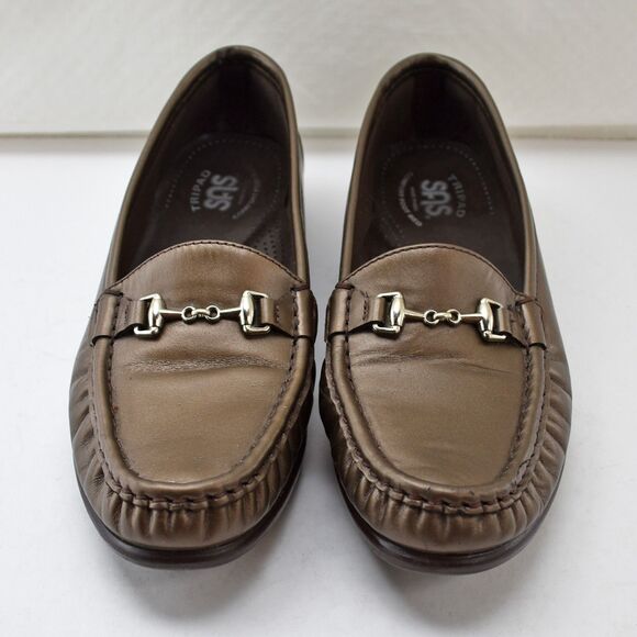SAS Metro Bronze Slip On Leather Moccasin Toe Loafers - Women's Size 9M - Picture 3 of 8
